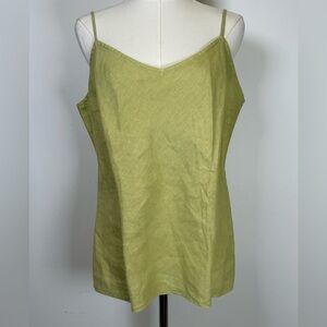 Cut Loose Pure Linen Tank Top Relaxed Fit Fresh Green Color Women’s Size Large